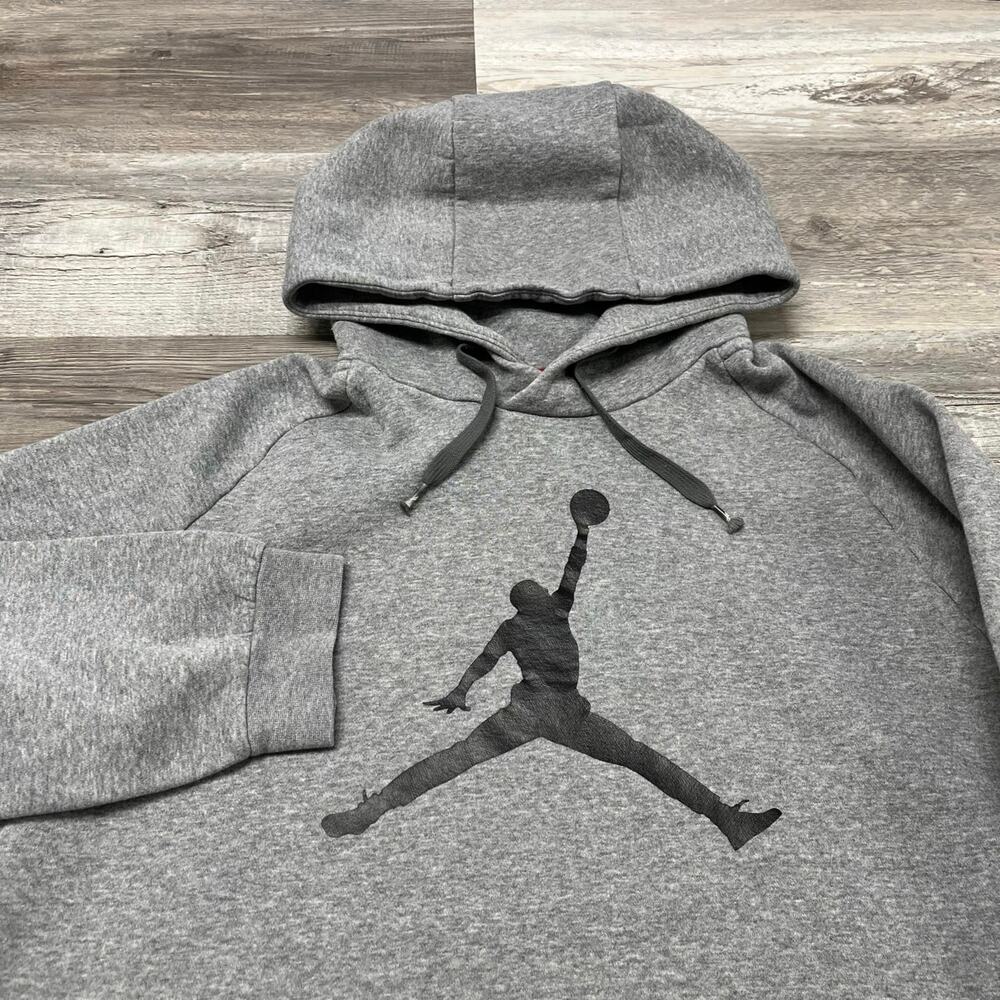 Jordan Gray Hoodie with Black Logo